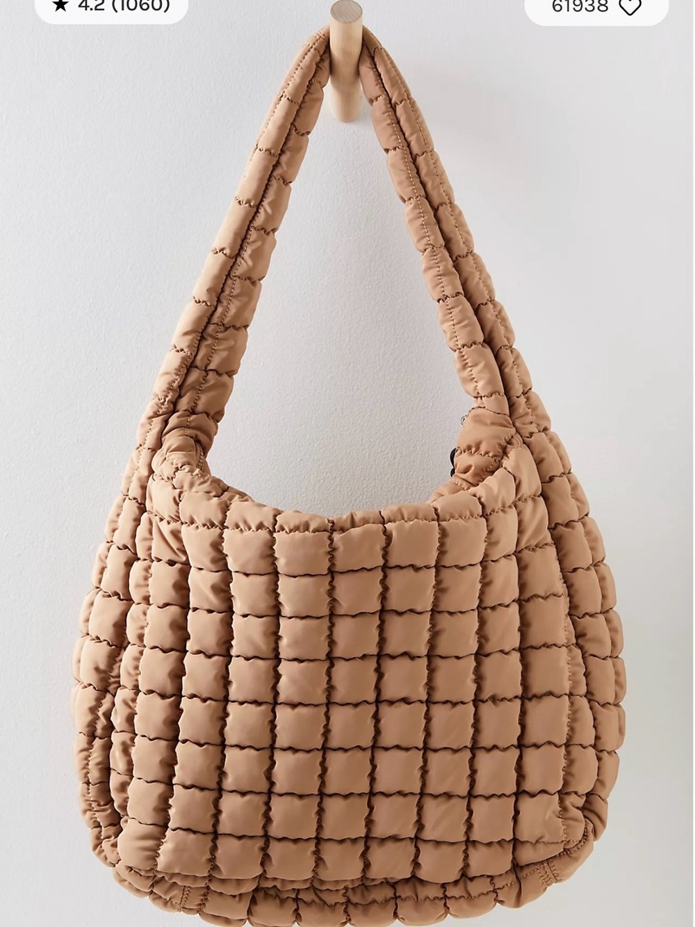 Quilted Carryall Bag in Desert Sands - Picture 3 of 10